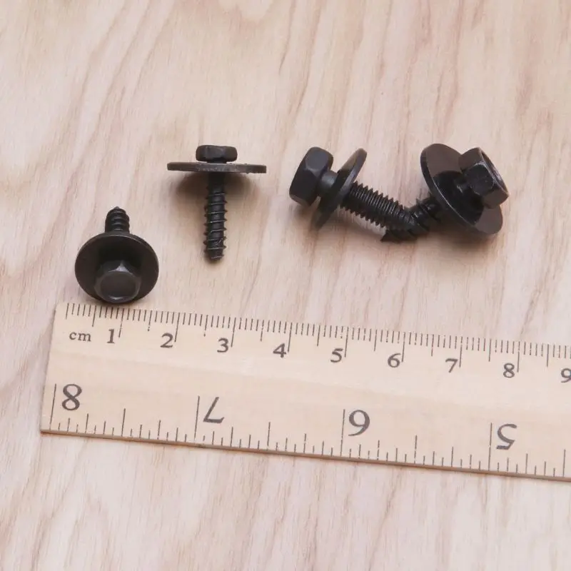 Car Screws 10PCS Universal Hex Screws Self Tapping Tapper Screw for Various Car Vehicle Kit