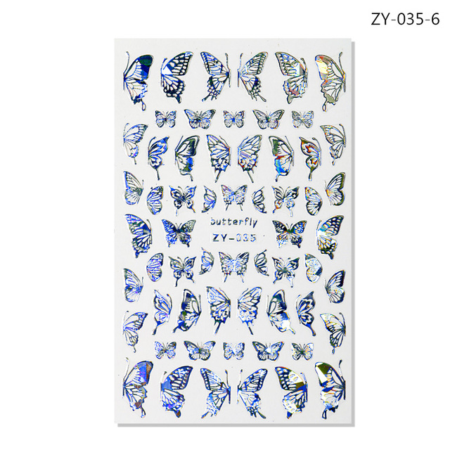 Craft Sticker 3D Nail Art Sticker Ultra-thin Butterfly Nail Art Decoration Sticker Holographic Laser Butterfly Nail Decals
