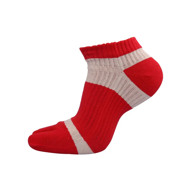 Men's Cotton Finger Socks Breathable Five Toe Socks Pure Color Sock Cycling Sweat Absorbent Ankle Socks