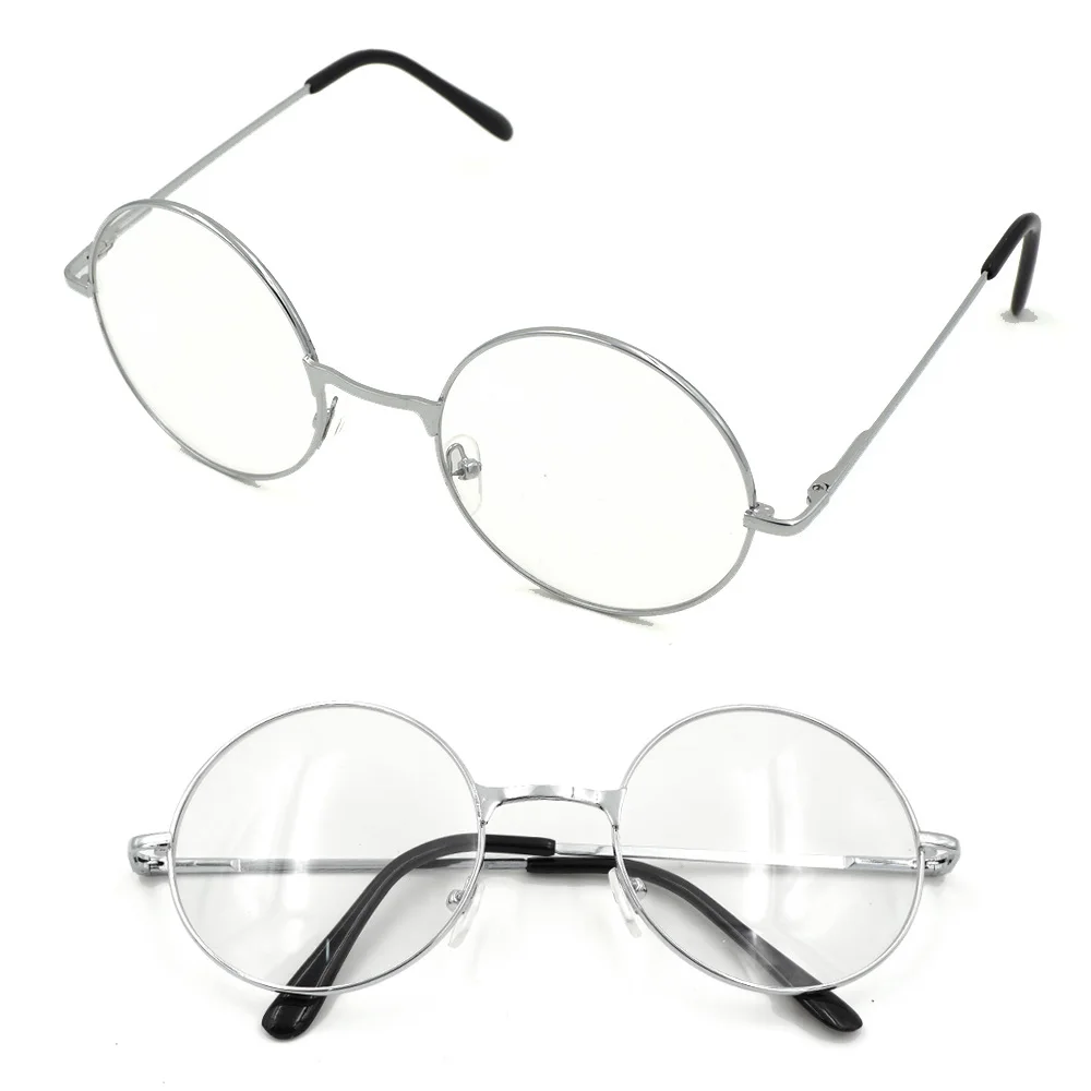 Silver Frame Детские винтажные Круглые Солнцезащитные очки женские мужские очки в стиле стимпанк градиентные линзы Модные Очки Хиппи оттенки Lennon Ozzy 030-263B - Цвет линз: Silver Frame