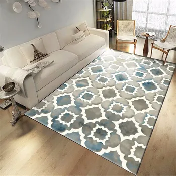 

Fashion Geometric Plaid Carpet Soft Flannel Bedroom Rug Bedside Kitchen Mat Home Decor Large Living Room Area Rug Carpet