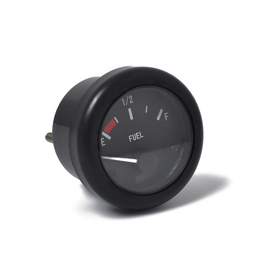

2 inch 52mm Boat Fuel Level Gauge 12V with 316 Stainless Steel Bezel + Fuel Sensor Sender - Black