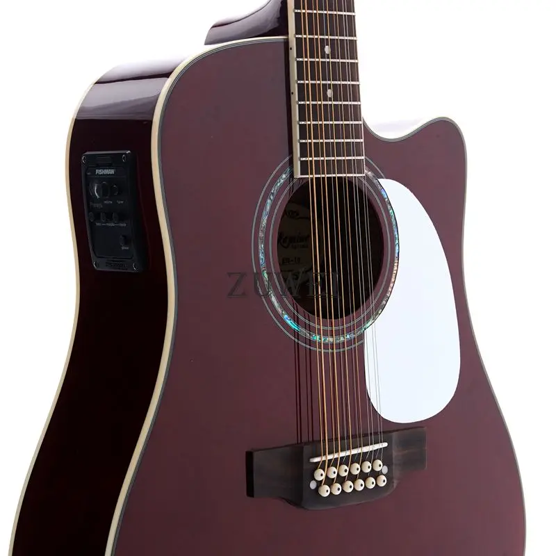 12 струн Акустическая Электрогитара 41 ''белый Pickguard EQ 101 Cutway Массив ели