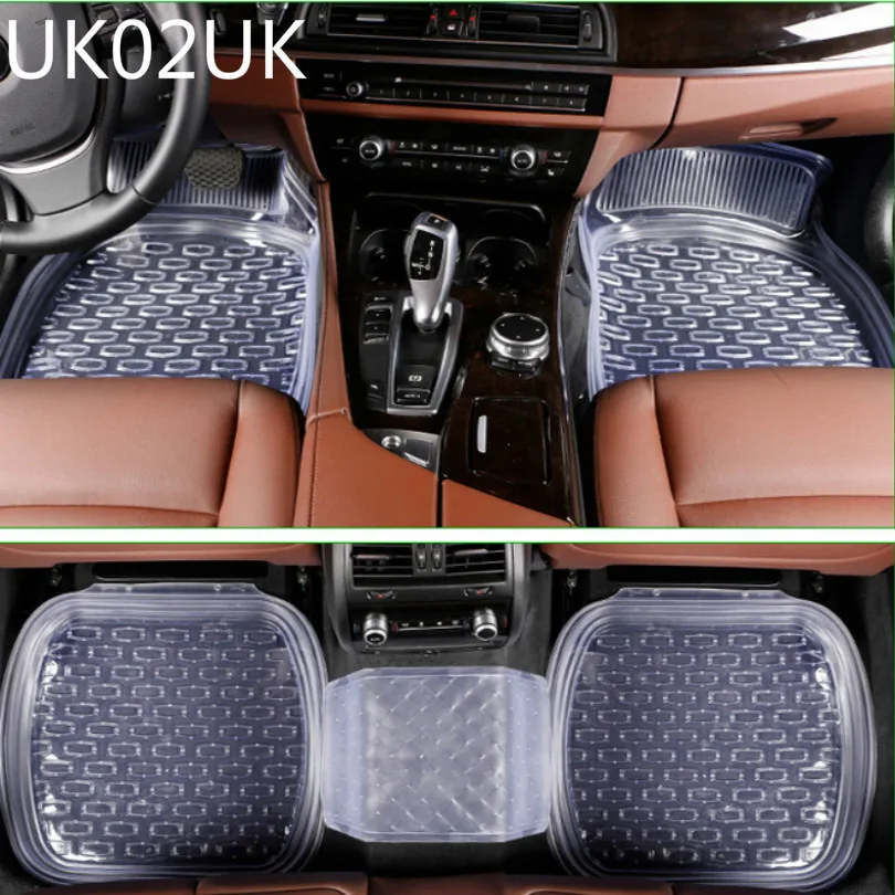 

uk10uk universal 64*47cm non-slip car floor mats car mats car floor mat Transparent black 5pcs/set free shipping
