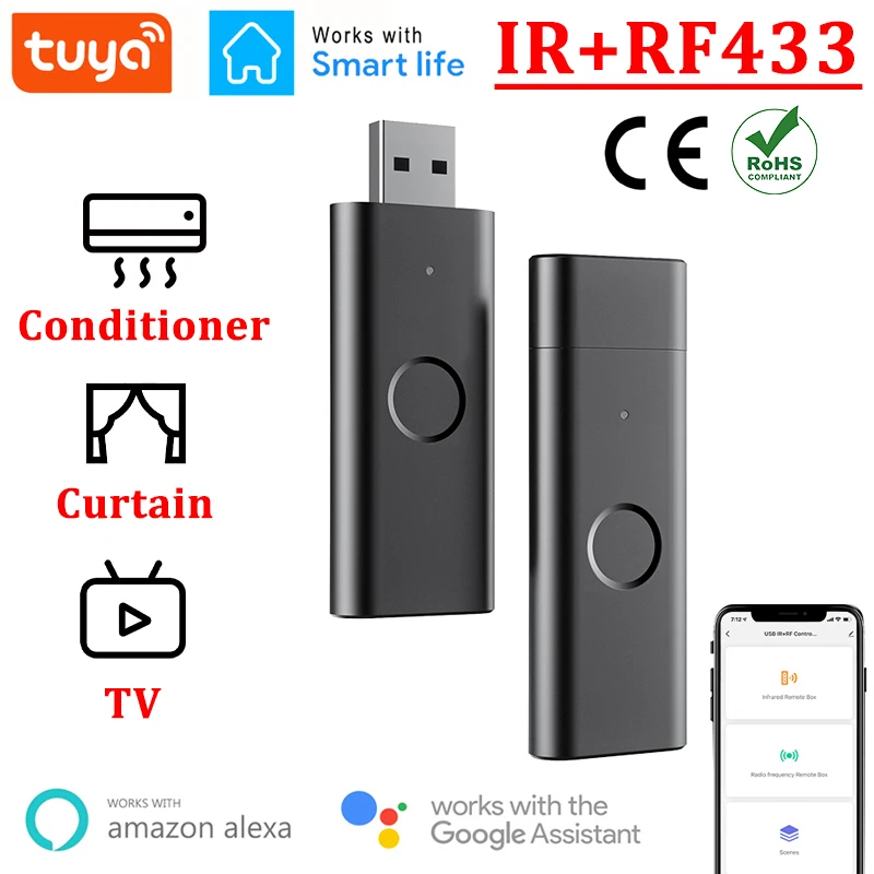 Смарт-Пульт ДУ WIFI IR RF433 с USB инфракрасное управление через приложение Tuya для