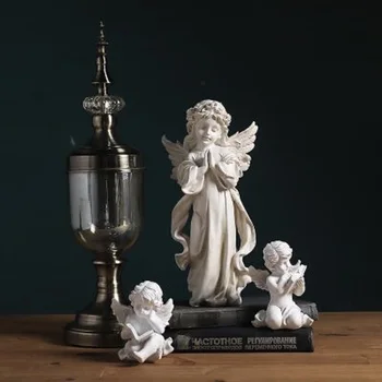 

Nordic Girl Angel Miniature Statue Ornament Home Decoration Accessories Figurine Modern Art Sketch Model Living Room Sculpture