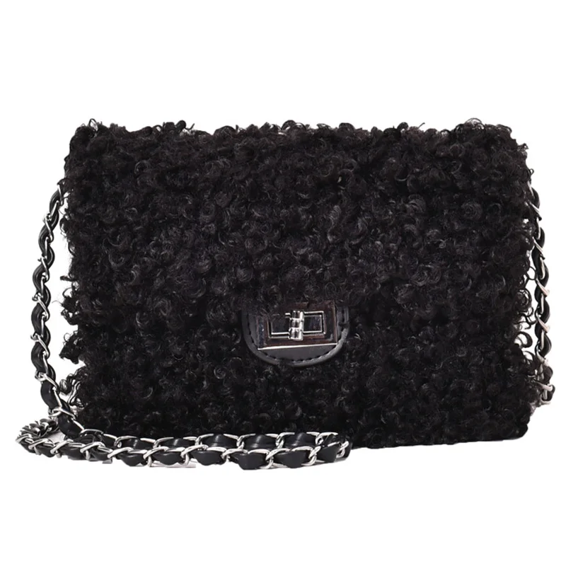 

Autumn and Winter Furry Bag Female 2019 New Korean Messenger Channels Handbag Chain Fashion Small Square Bag