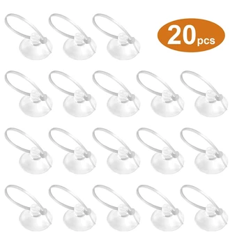 

20 Pack Suction Cups with Pieces Adjustable Zip Ties for Aquarium Fish Tank Binding Moss Shrimp Dodging Nest