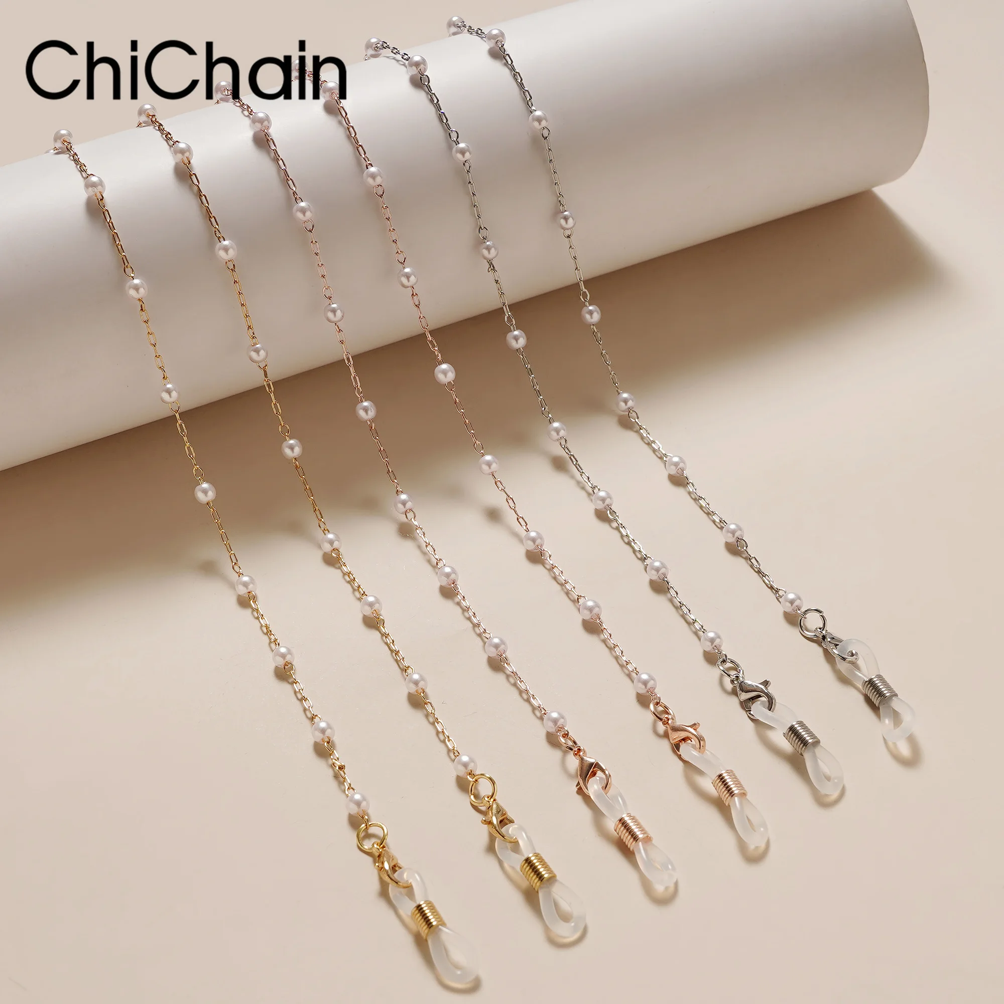 Fashion Pearl Mask Chains Glasses Chain For Women Retro Metal Sunglasses Lanyards Eyewear Cord Holder Neck Strap