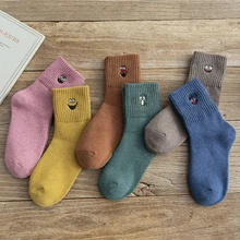 Cute Embroidery Socks Women Thicken Cotton Socks Winter Warm Long Funny Socks Femme Streetwear calcetines medias
