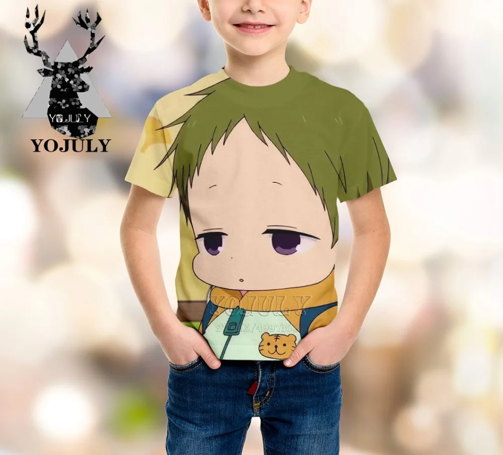 YOJULY/футболка с короткими рукавами для детей с 3D принтом, Gakuen dad, аниме, brothers летние детские футболки для маленьких мальчиков и девочек, A403