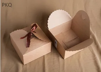 

Large Brown karft carton box,paper box with ribbon,Craft Gift Box for Packaging,Cardboard Handmade candy Box for Wedding Party