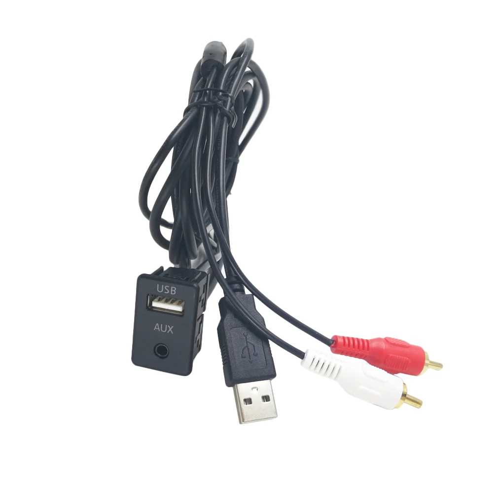 Автомобильный AUX USB аудио адаптер кабель 2RCA 100 см Замена для Benz Mercedes BMW Audi Skoda |