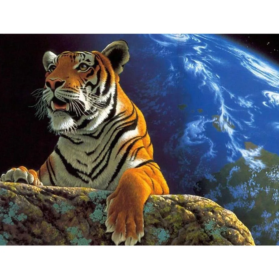 Тигр в воде картина маслом настенные картины для гостиной Ручная роспись холст картина по номерам картина на стену с животными печать плакат