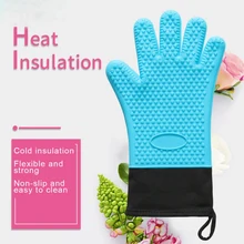 1 шт. термостойкий силиконовый для микроволновой печи перчатка кухонный инструмент рукавица Терилен изолированный нескользящий утолщение перчатки для выпечки