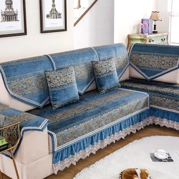 

European four seasons universal sofa cover set of non-slip all-inclusive chenille fabric sofa cushion