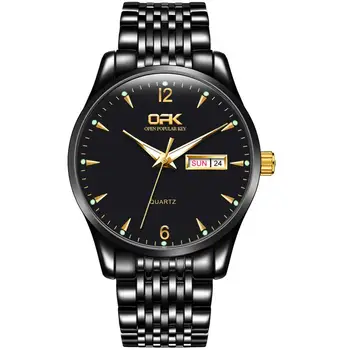 

OPK brand watch wholesale cross-border explosion fashion business quartz watch dual calendar waterproof men's watch men's watch