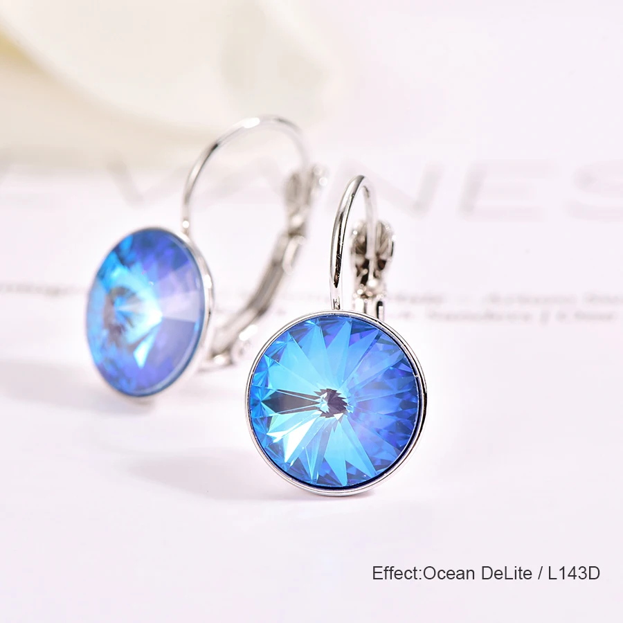 Кристаллы от Swarovski Висячие серьги круглые красивые серьги для женщин модные Подвесные серьги Элегантные вечерние свадебные украшения подарок