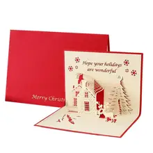 Рождественская елка 3D вверх поздравительная открытка Рождество креативная поздравительная открытка на заказ благословение маленькая открытка Рождественский замок