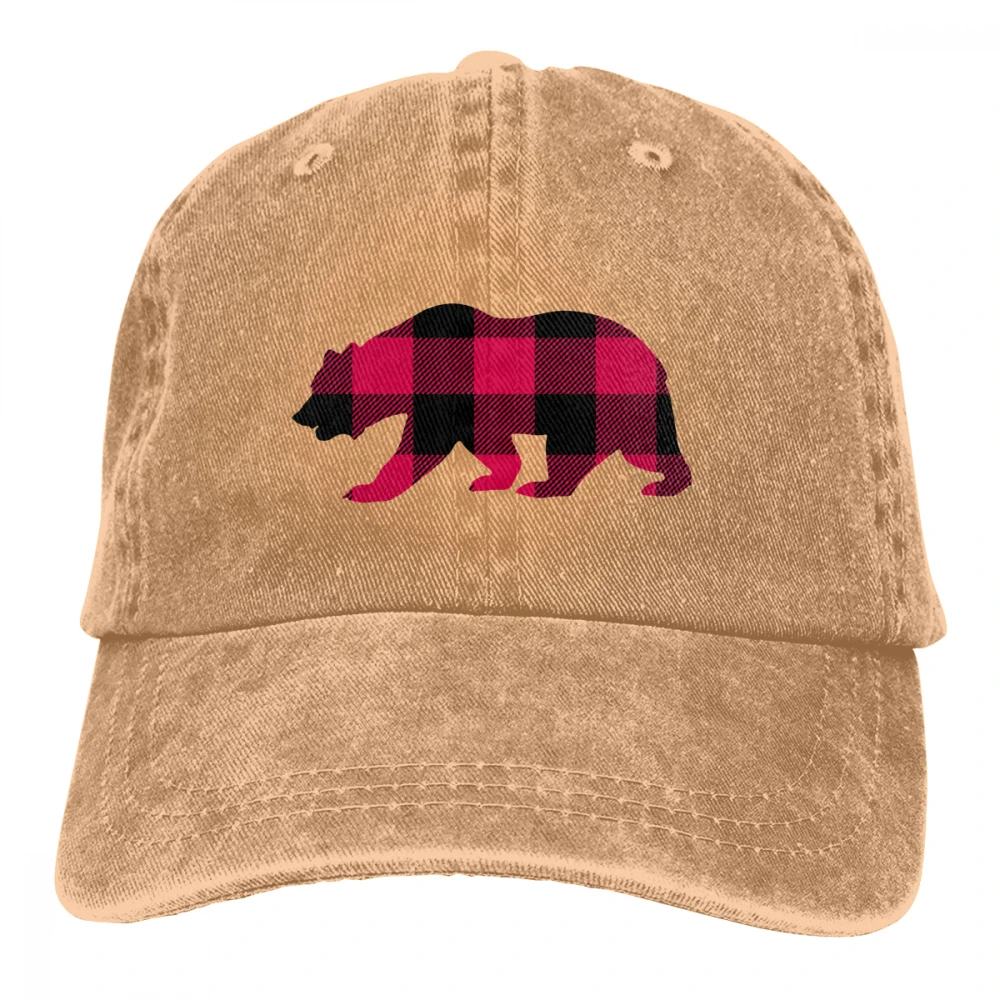 Медведь Buffalo Плед Casquette глубокий Хизер унисекс Мужские Женские джинсовые бейсболка с ремешком кепки Регулируемый Гольф папа шляпа - Цвет: Хаки