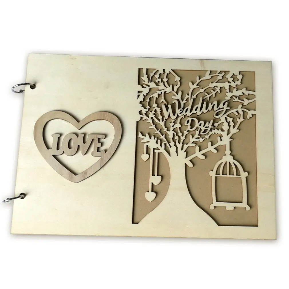  Wooden Wedding Invitation Card Party Notebook Wedding Decoration Supplies Holiday Festival Wooden C - 4.00025E+12