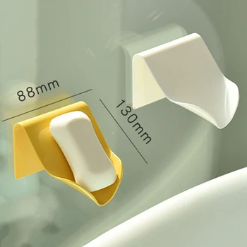 

Creative Water Draining Seemless Stickers fragrant Bathroom Hole Punched Soap Dish Plastic Soap Holder Wall Hanging Storage Box