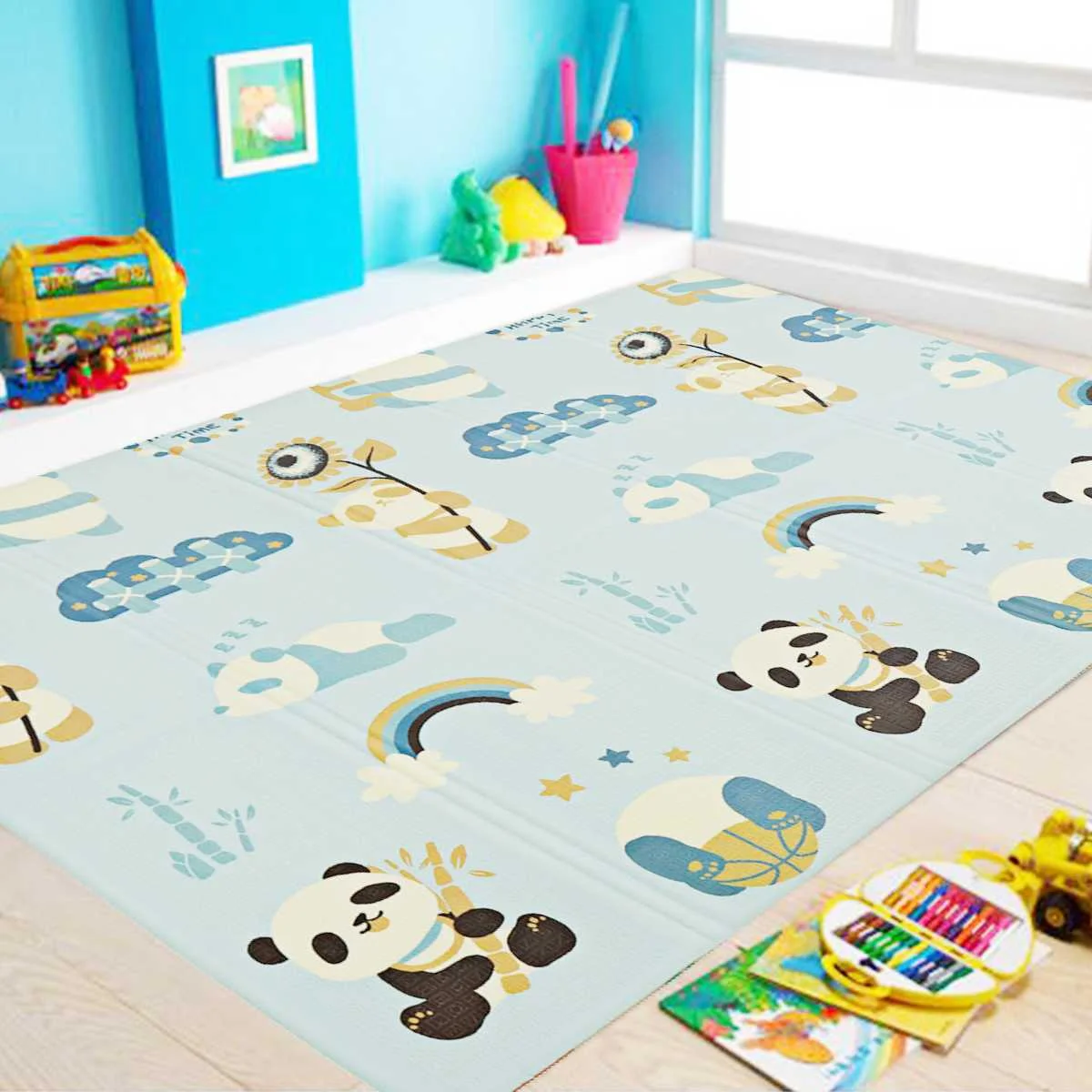 

Foldable Cartoon Baby Play Mat 200*180cm Waterproof XPE Puzzle Mat Children Baby Crawling Pad Kids Rug Baby Games Mats Carpet