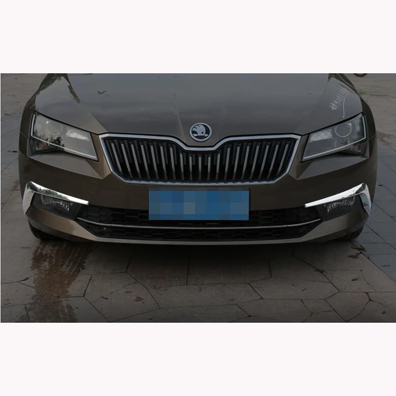Для SKODA SUPERB-19 автомобильный Стайлинг 2 шт. АБС ХРОМ передний противотуманный светильник Внешний чехол наклейка