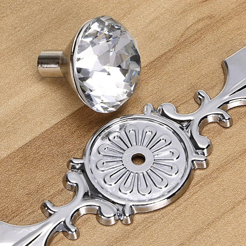 Лучшие 5 шт Кристальные ручки ящика с серебряной пластиной-Алмазная форма ручка ящика Ручка ящика Шкаф для одежды