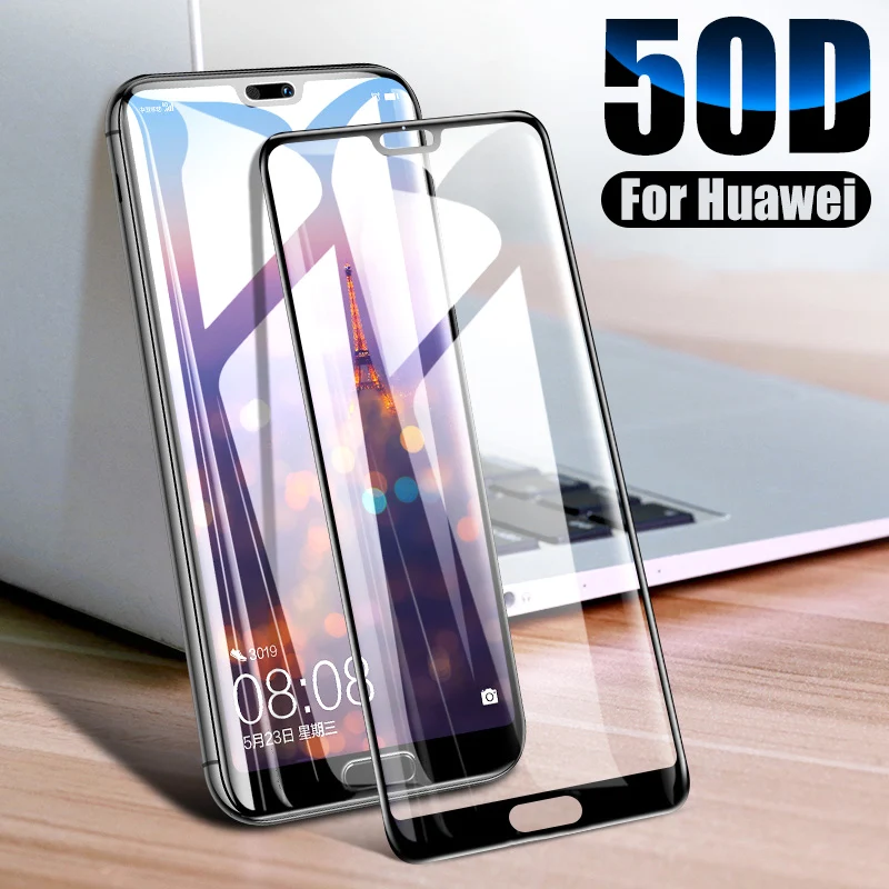 

50D Full Cover Tempered glass for Huawei P20 lite pro Screen protector Protective glass on Huawei P20 lite pro Curved edge film