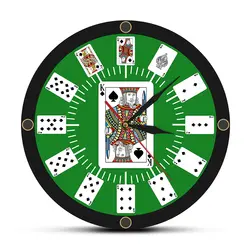 Покерный мост акриловая печать круглые часы креативные подвесные настенные часы Лопата игральные карты 12 "reloj de pared Gambler подарок