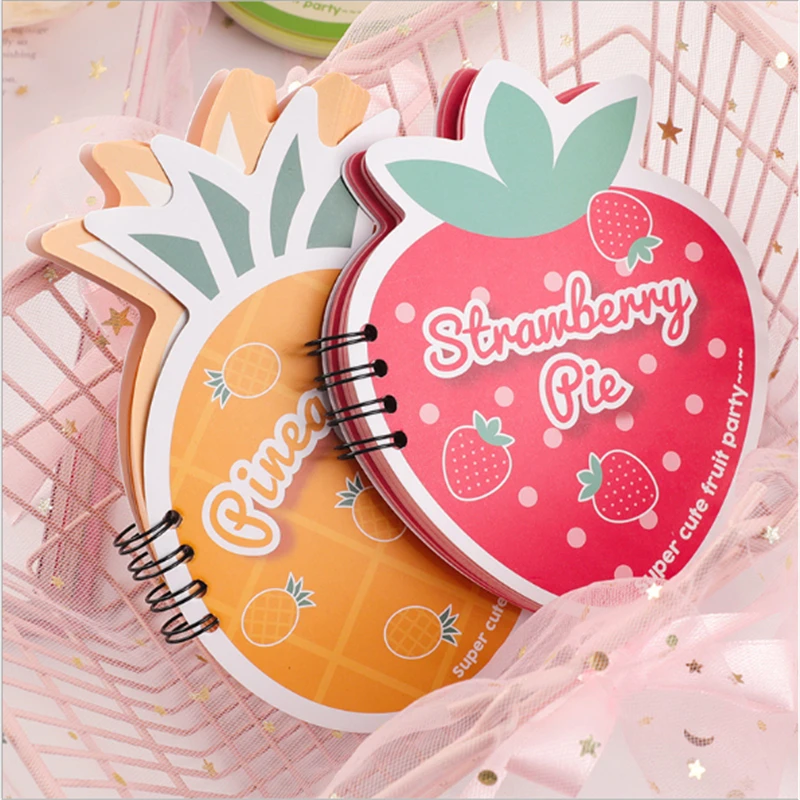 

Cute Fruit Pie Coil Binder Mini Notepad Cartoon Hand Account Hard Cover School Student Planner Memo Pad