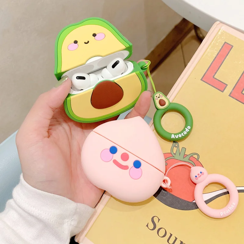 Беспроводной Bluetooth чехол для наушников Avocado fruit для Apple Airpods pro, силиконовый чехол для наушников s для Airpods 3, защитный чехол