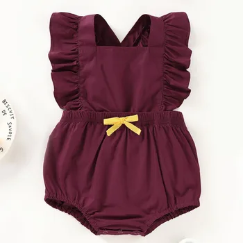 

Cotton Baby Newborn Girl Clothing Summer Sleeveless Kids Ruffle Romper Toddler Jumpsuit Headband Girls Cute Child Outfit Clothes