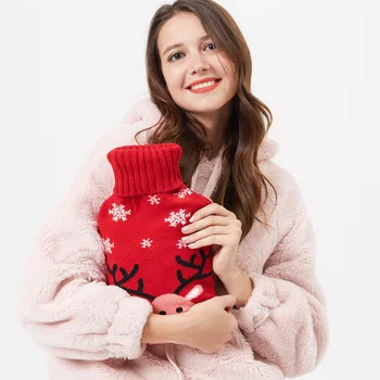 

1000ML Christmas Knit Set Hot Water Bottle PVC Used Relief The Pain Household