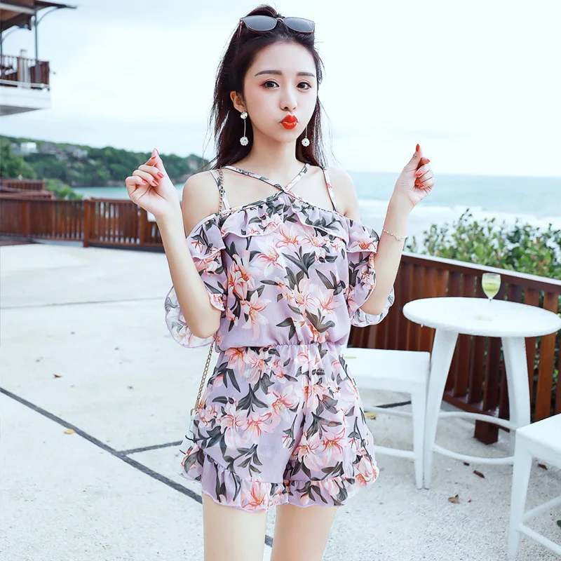 

Bo bao Yarn New Style Bathing Suit Fashion Sexy Underwire-Split Type Boxer Three-piece Set Bathing Suit 9041