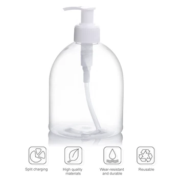

Large Capacity Clear Shampoo Empty Gel Container Pressed Pump Refillable Bottle Travel Soap Dispenser