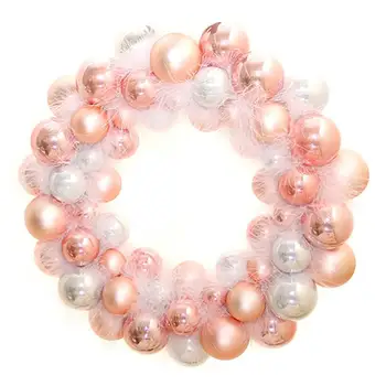 

Fashion Christmas Wreath Artificial Feather Shiny Ball Front Door Wreath Holiday Wreath 2020 New Year Arrive