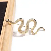 Gold Color Snake Brooches Women Men Lady Luxury Metal Snake Animal Brooch Pins Party Casual Fashion Jewelry Gifts - Image 5