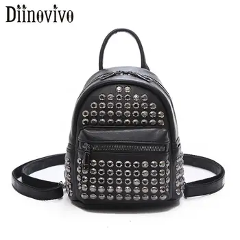 

DIINOVIVO 2020 Small Rivets Women Backpack Female Fashion Anti Theft School Bag Backpacks for Adolescent Girls Bagpack WHDV0725