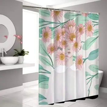 

Shower Curtain Bathroom Curtains Cute for Kids Men Girls Water Resistant Sunflower Girl 60inch72inch.