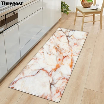 

Modern Marble Printed Long Mats Kitchen Rugs Anti-Slip Home Decor Mat Indoor Doormat New Home Door Mat Yoga Carpets Washable
