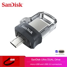 Sandisk original Pen Drive Mini USB 3.0 Dual OTG USB Flash Drive 32GB 64GB 128GB 256GB PenDrives for Android phone