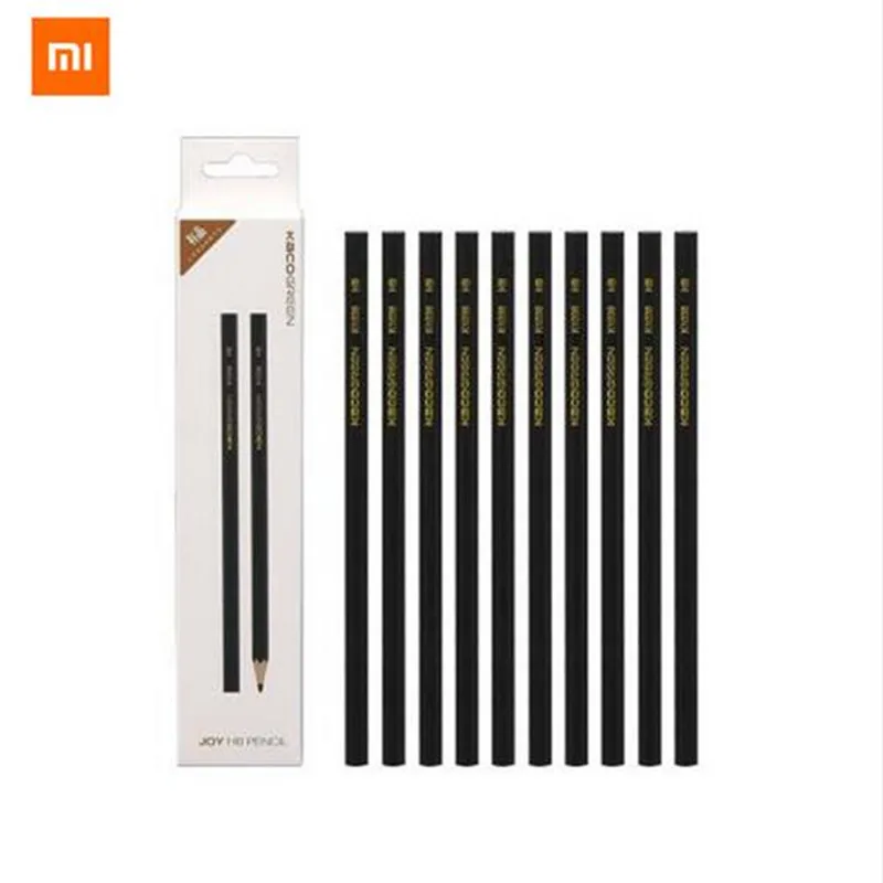 10pcs 10 шт./компл. Xiaomi Kaco JOY Yuehui карандаш деревянные карандаши Черный Шестигранник для рисования и письма школьные офисные карандаши - Цвет: 10pcs