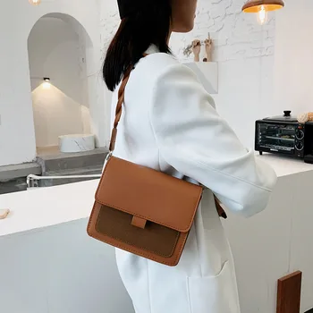 

Retro Mini Frosted Women's Flap Bag 2020 Winter Crossbody Messenger Shoulder Bags for Female Lady Casual PU Leather Tote Handbag