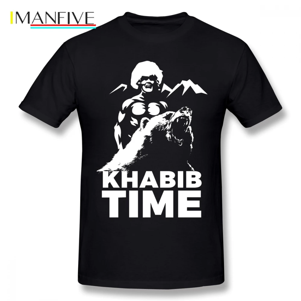 

For Male KHABIB Nurmagomedov TIME Eagle T Shirt Quality Short Sleeve Round Collar S-6XL Big Size Homme T Shirt