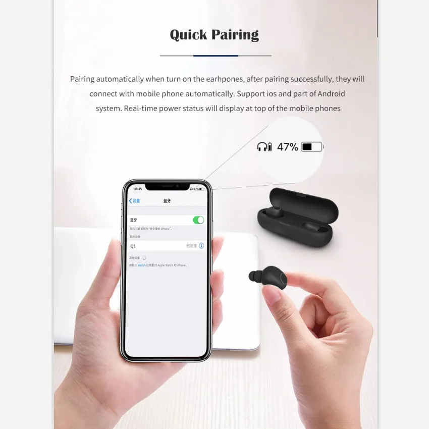 5,0 Bluetooth Гарнитура 3D стерео объемный звук беспроводная гарнитура с микрофоном IY281