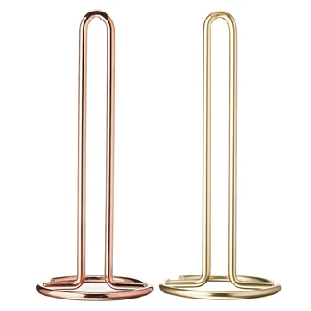 

2 Pcs Vertical Wrought Iron Paper Towel Holder Nordic Style Golden Paper Towel Holder Kitchen Table Roll Holder