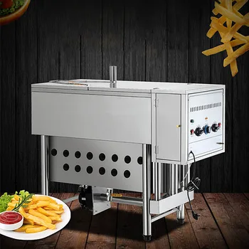 Online Commercial Fryer Gas Frying Fritters Fryer Oil Water Separation Mixing Stainless Steel Fryer Energy Saving YYGD-50