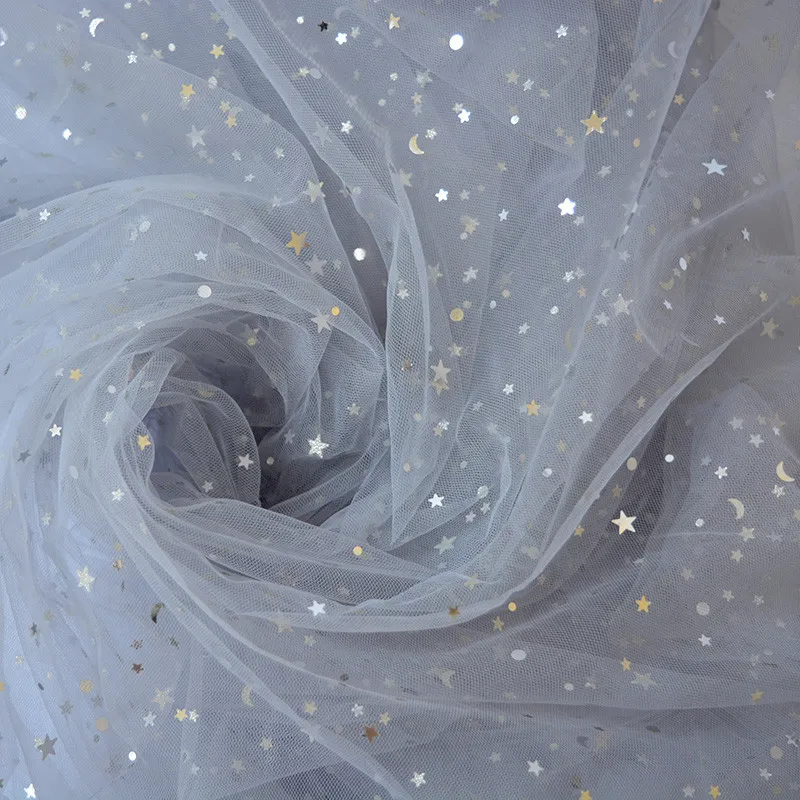 Блестящая Звезда мягкая сетка тюль ткань органза для москитной сетки свадебное